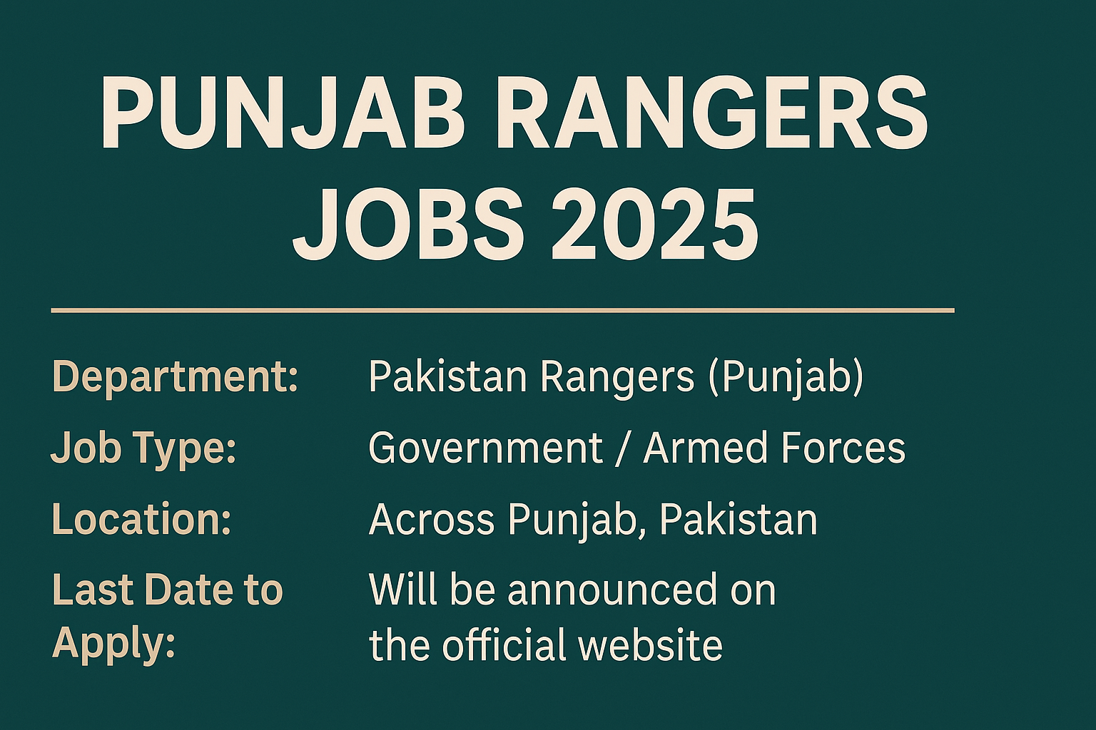 Punjab Rangers Jobs 2025